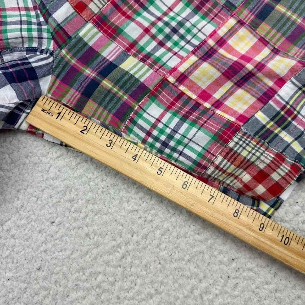 J CREW Shorts Mens 35 Madras Plaid‎ Patchwork Multicolor 100% Cotton Chino 9